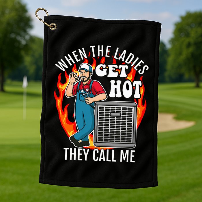 Hvac Technician Air Conditioning Engineer Tech Golf Towel