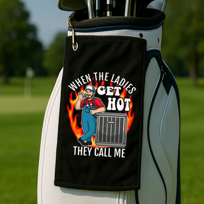 Hvac Technician Air Conditioning Engineer Tech Golf Towel