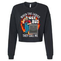 Hvac Technician Air Conditioning Engineer Tech Cropped Pullover Crew