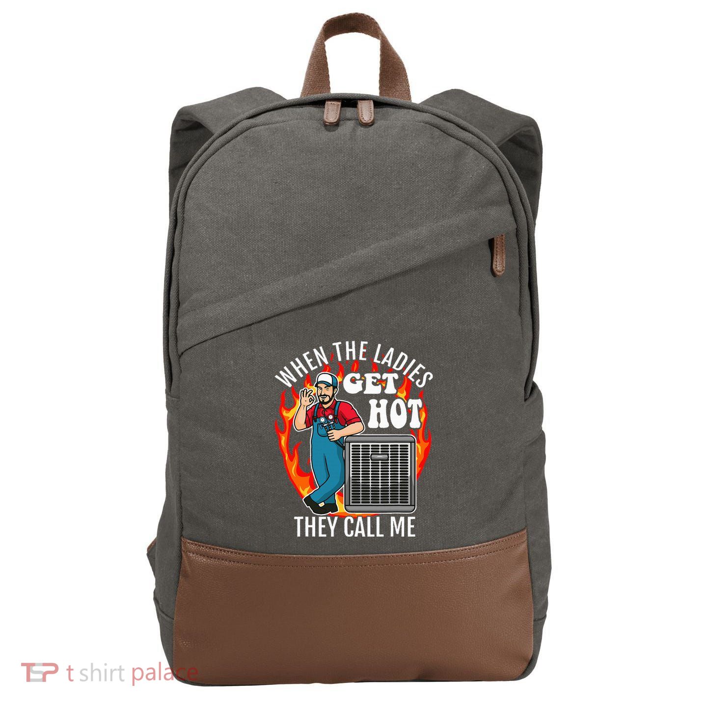 Hvac Technician Air Conditioning Engineer Tech Cotton Canvas Backpack
