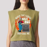 Hvac Technician Air Conditioning Engineer Tech Garment-Dyed Women's Muscle Tee