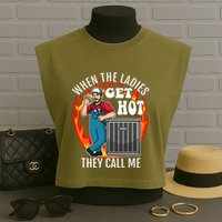 Hvac Technician Air Conditioning Engineer Tech Garment-Dyed Women's Muscle Tee
