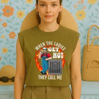 Hvac Technician Air Conditioning Engineer Tech Garment-Dyed Women's Muscle Tee