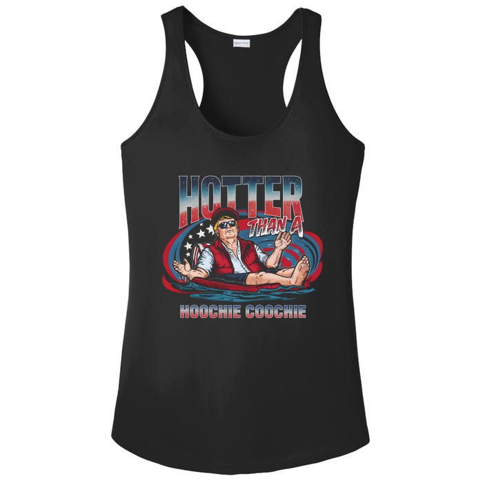 Hotter Than A Hoochie Coochie Funny Trump Perfect Gift Ladies PosiCharge Competitor Racerback Tank