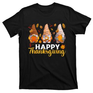 Happy Thanksgiving Autumn Fall Gnomes Pumpkin Turkey Pie T-Shirt