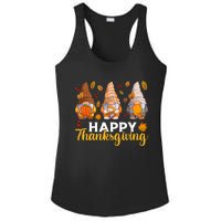 Happy Thanksgiving Autumn Fall Gnomes Pumpkin Turkey Pie Ladies PosiCharge Competitor Racerback Tank