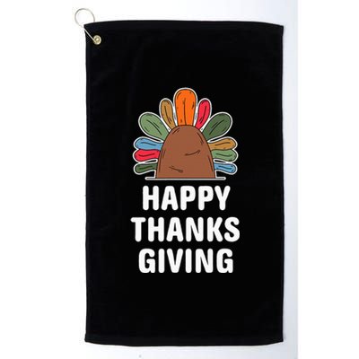 Happy Thanksgiving Autumn Fall Design Thankful Thanksgiving Platinum Collection Golf Towel