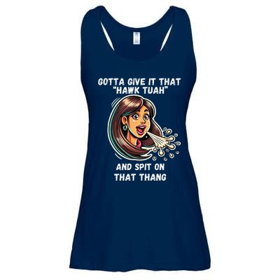 Hawk Tuah And Spit On That Thang Funny Viral Meme Design Ladies Essential Flowy Tank