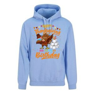 Happy Thanksgiving And Yes Its My Birthday Turkey Dabbing Gift Unisex Surf Hoodie