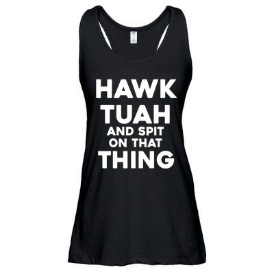 Hawk Tuah And Spit On That Thing Throat Goat Funny Meme Gift Ladies Essential Flowy Tank