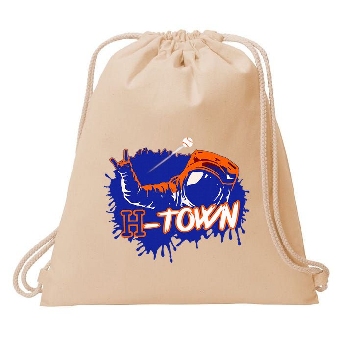 Houston Texas Astronaut H Town Hand Sign Houston Baseball Drawstring Bag