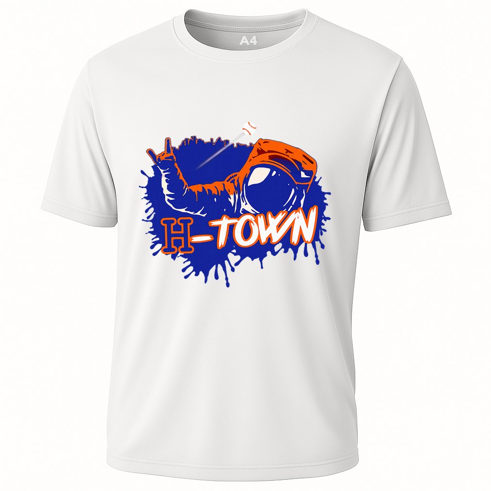 Houston Texas Astronaut H Town Hand Sign Houston Baseball Cooling Performance Crew T-Shirt