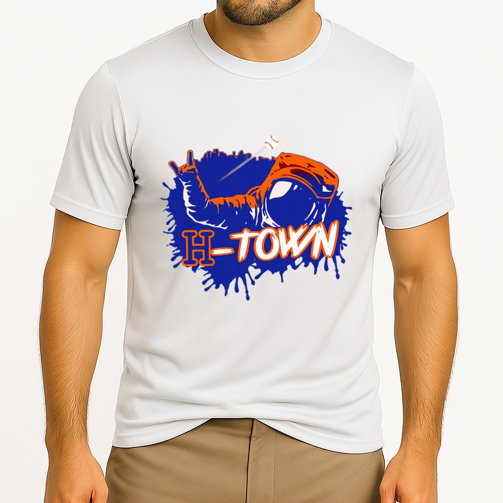 Houston Texas Astronaut H Town Hand Sign Houston Baseball Cooling Performance Crew T-Shirt