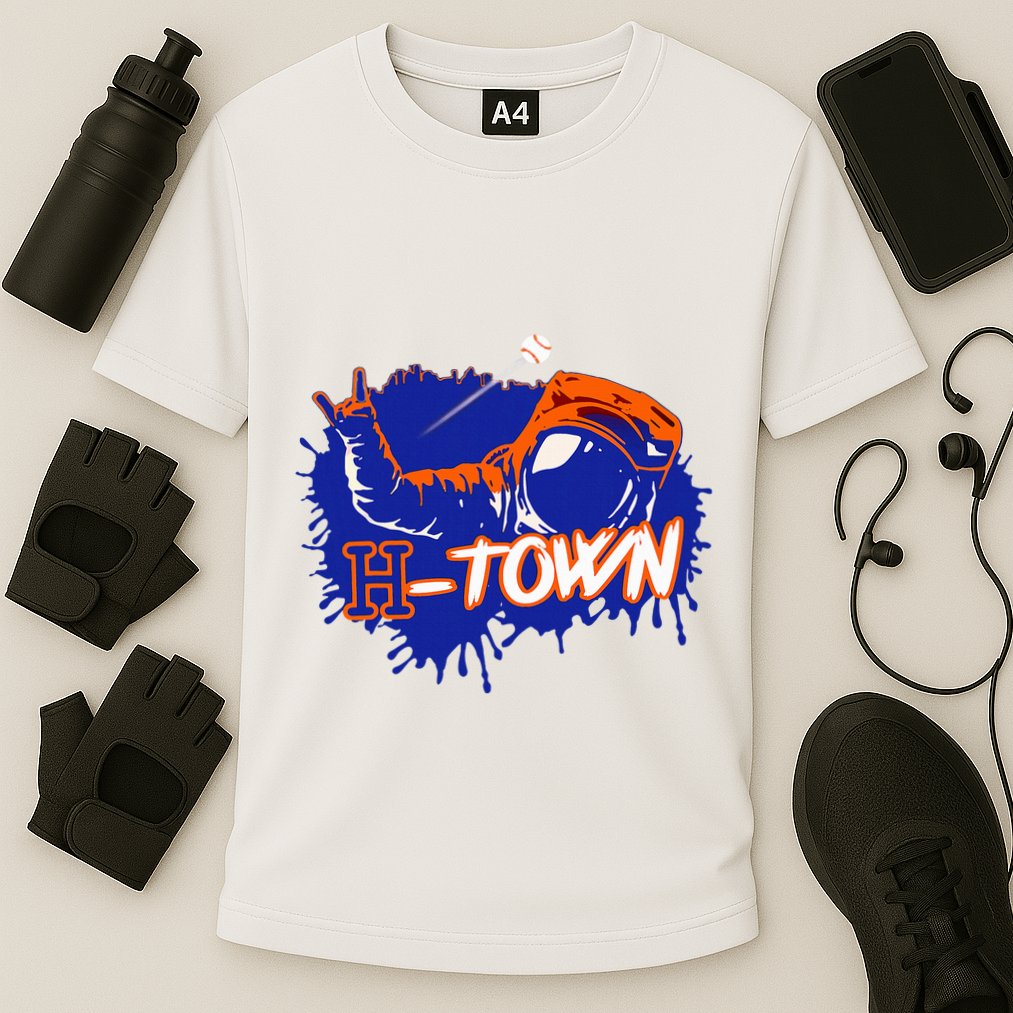 Houston Texas Astronaut H Town Hand Sign Houston Baseball Cooling Performance Crew T-Shirt