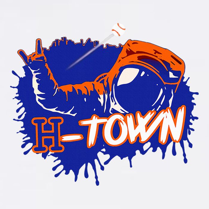 Houston Texas Astronaut H Town Hand Sign Houston Baseball V-Neck T-Shirt