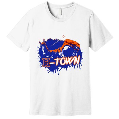 Houston Texas Astronaut H Town Hand Sign Houston Baseball Premium T-Shirt