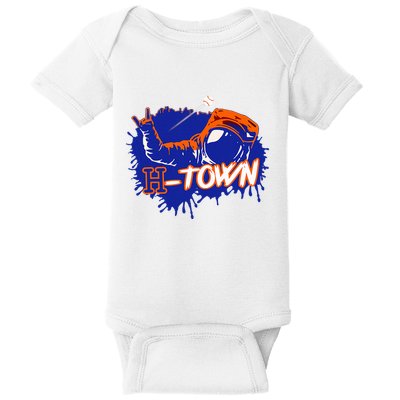 Houston Texas Astronaut H Town Hand Sign Houston Baseball Baby Bodysuit