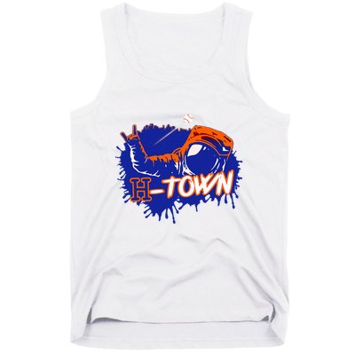 Houston Texas Astronaut H Town Hand Sign Houston Baseball Tank Top