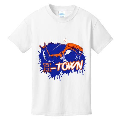 Houston Texas Astronaut H Town Hand Sign Houston Baseball Kids T-Shirt