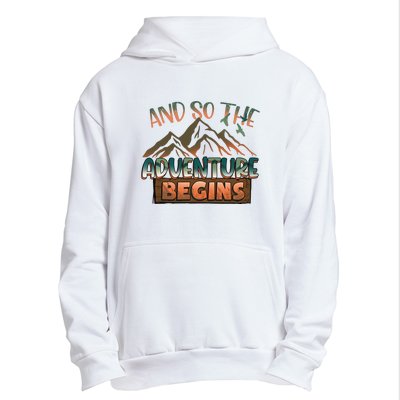 Hiking The Adventure Begins Hiking Mountain Camping Gift Urban Pullover Hoodie