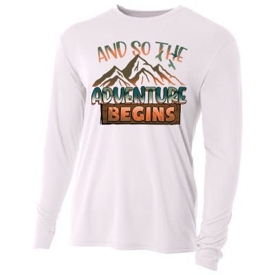 Hiking The Adventure Begins Hiking Mountain Camping Gift Cooling Performance Long Sleeve Crew