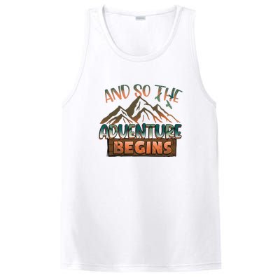 Hiking The Adventure Begins Hiking Mountain Camping Gift PosiCharge Competitor Tank