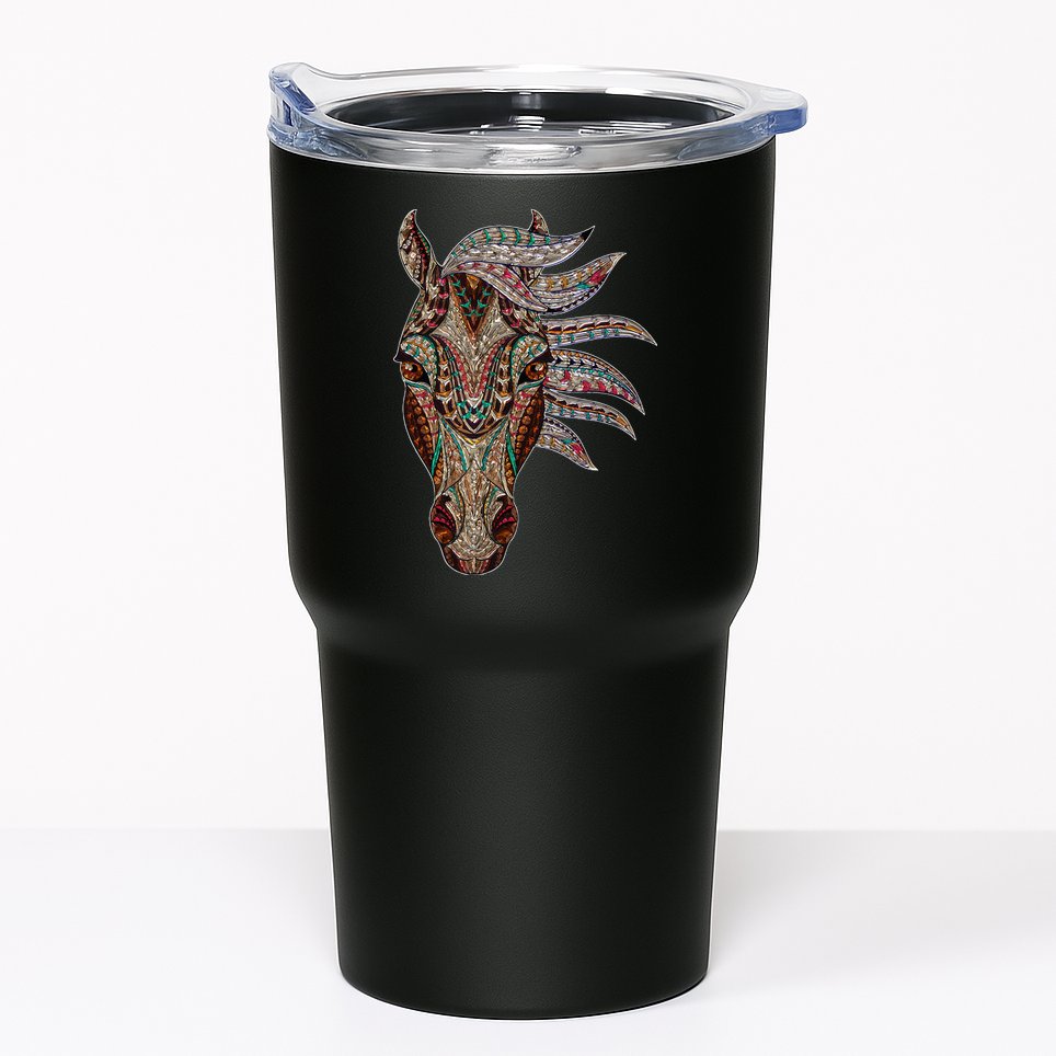 Horse Tribal Abstract Art Native American Geometric Horse Tumbler