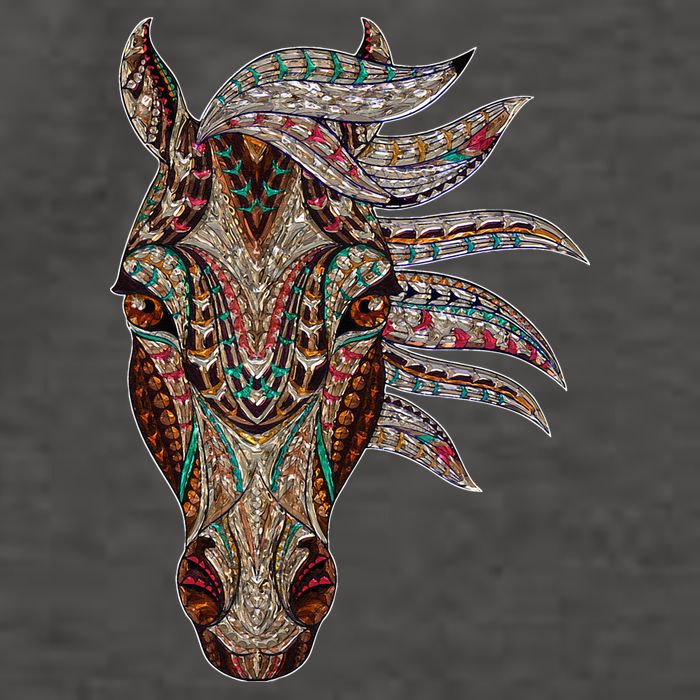 Horse Tribal Abstract Art Native American Geometric Horse Vector Backpack
