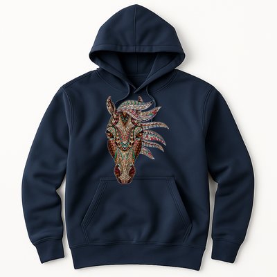 Horse Tribal Abstract Art Native American Geometric Horse Hoodie