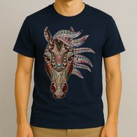 Horse Tribal Abstract Art Native American Geometric Horse T-Shirt