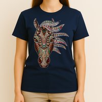 Horse Tribal Abstract Art Native American Geometric Horse T-Shirt