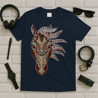 Horse Tribal Abstract Art Native American Geometric Horse T-Shirt