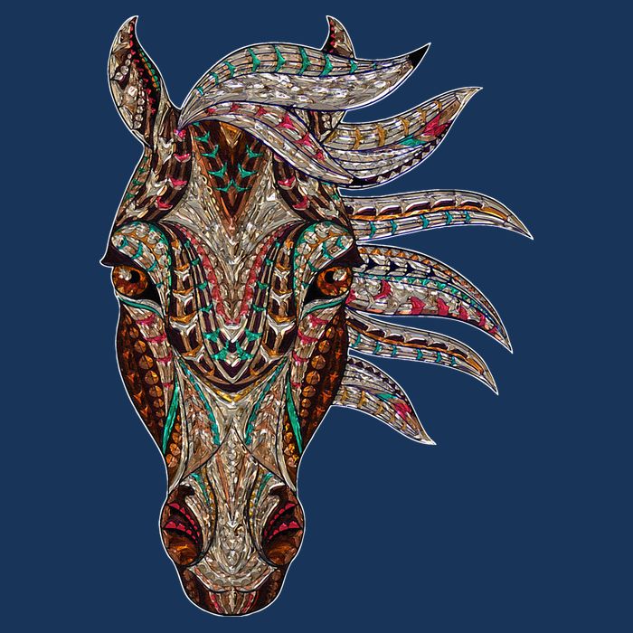 Horse Tribal Abstract Art Native American Geometric Horse T-Shirt
