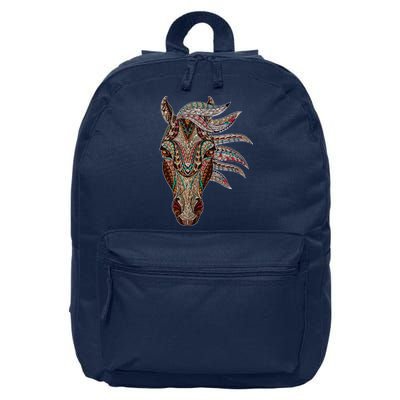 Horse Tribal Abstract Art Native American Geometric Horse 16 in Basic Backpack