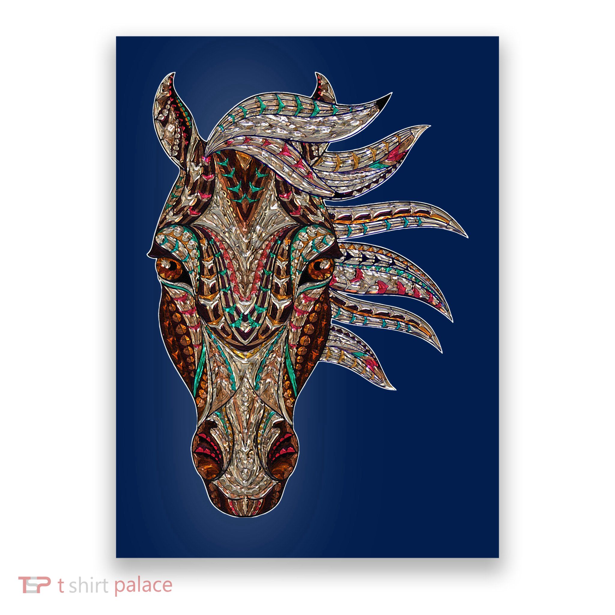 Horse Tribal Abstract Art Native American Geometric Horse Poster