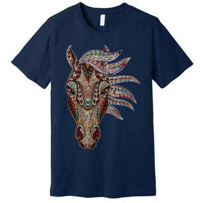 Horse Tribal Abstract Art Native American Geometric Horse Premium T-Shirt