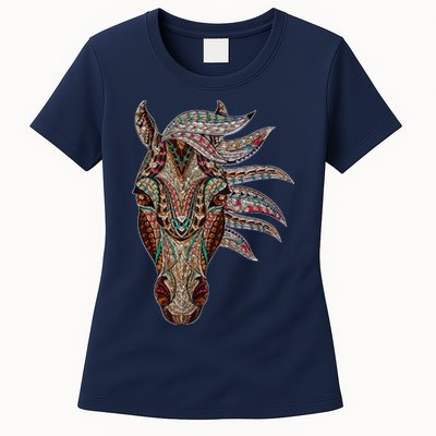 Horse Tribal Abstract Art Native American Geometric Horse Womens T-Shirt