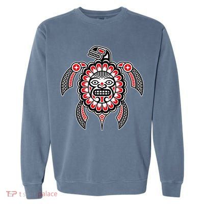 Haida Turtle American Indian Native America Indigenous Garment-Dyed Sweatshirt