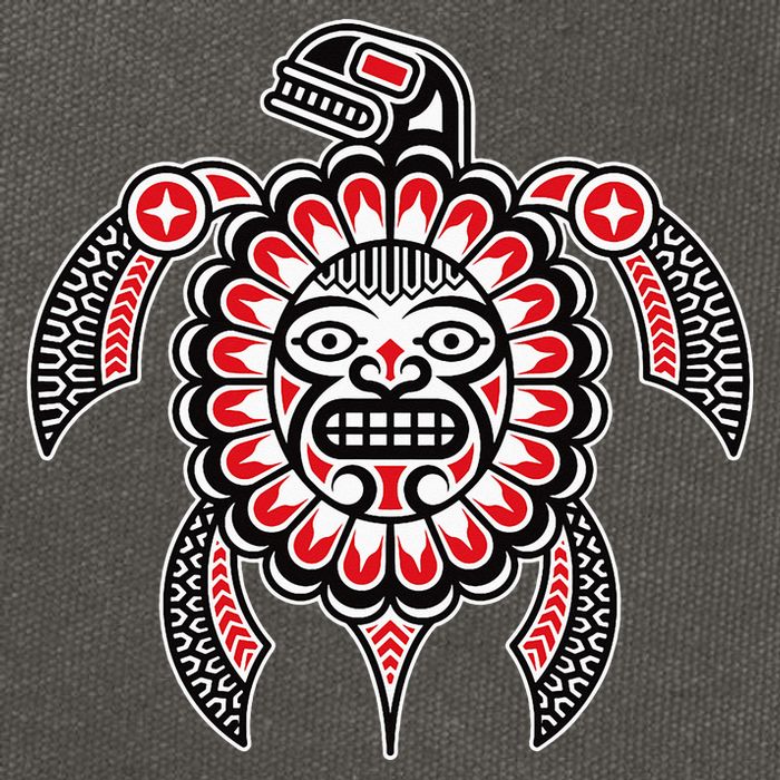 Haida Turtle American Indian Native America Indigenous Cotton Canvas Backpack