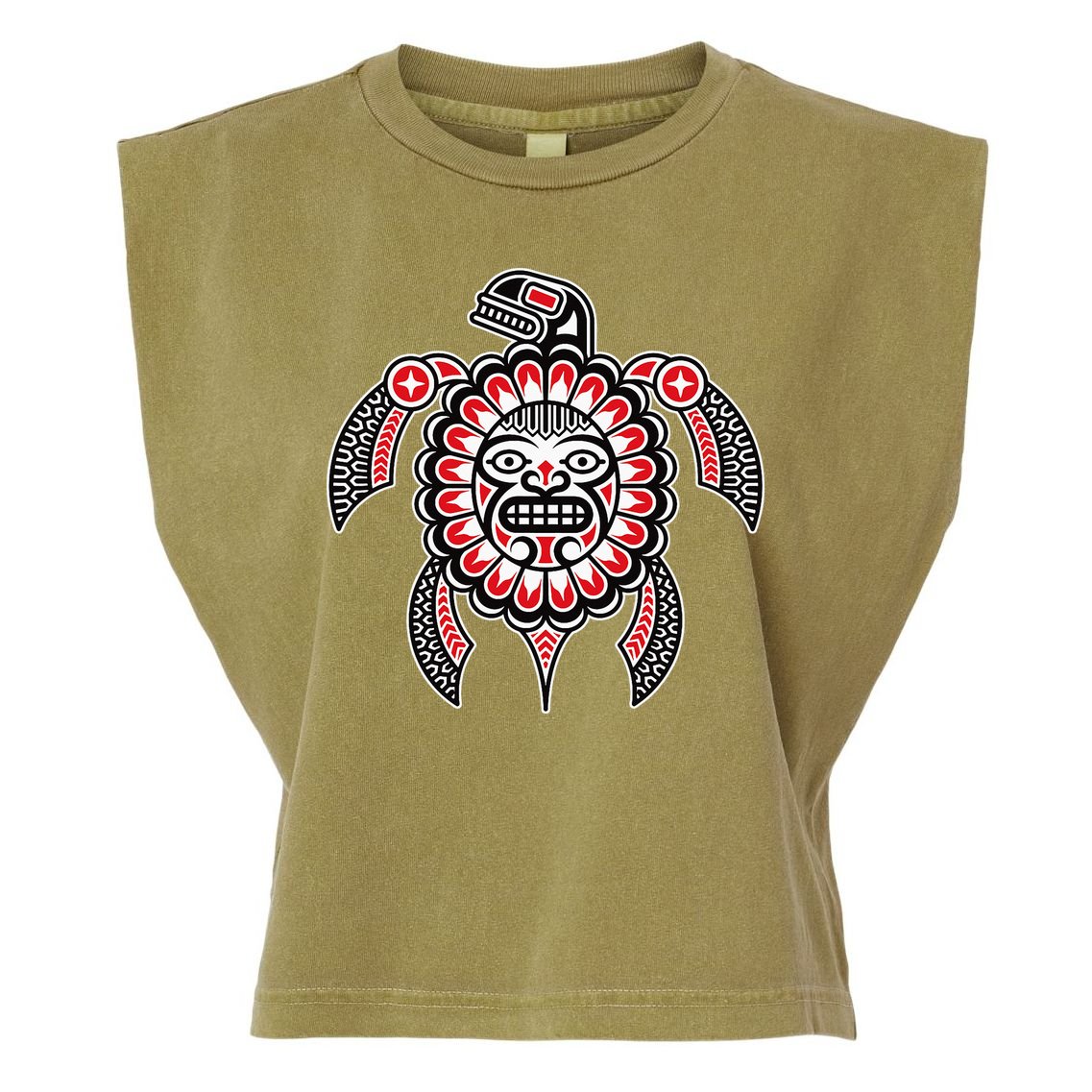 Haida Turtle American Indian Native America Indigenous Garment-Dyed Women's Muscle Tee