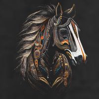 Horse Tribal Abstract Art Native American Graphic Cool Comfort Performance Bucket Hat