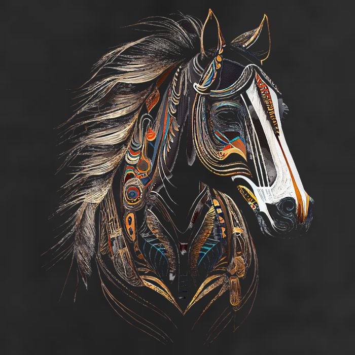 Horse Tribal Abstract Art Native American Graphic Cool Comfort Performance Bucket Hat