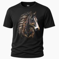 Horse Tribal Abstract Art Native American Graphic Cooling Performance Crew T-Shirt
