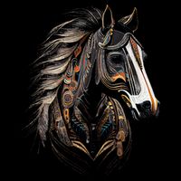 Horse Tribal Abstract Art Native American Graphic Cooling Performance Crew T-Shirt