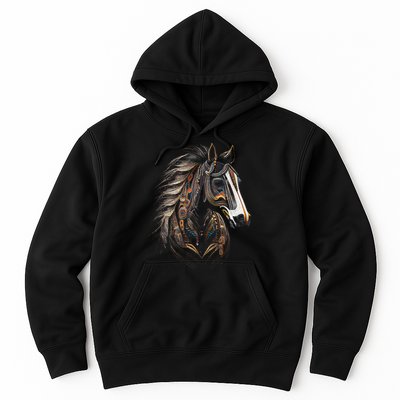 Horse Tribal Abstract Art Native American Graphic Hoodie