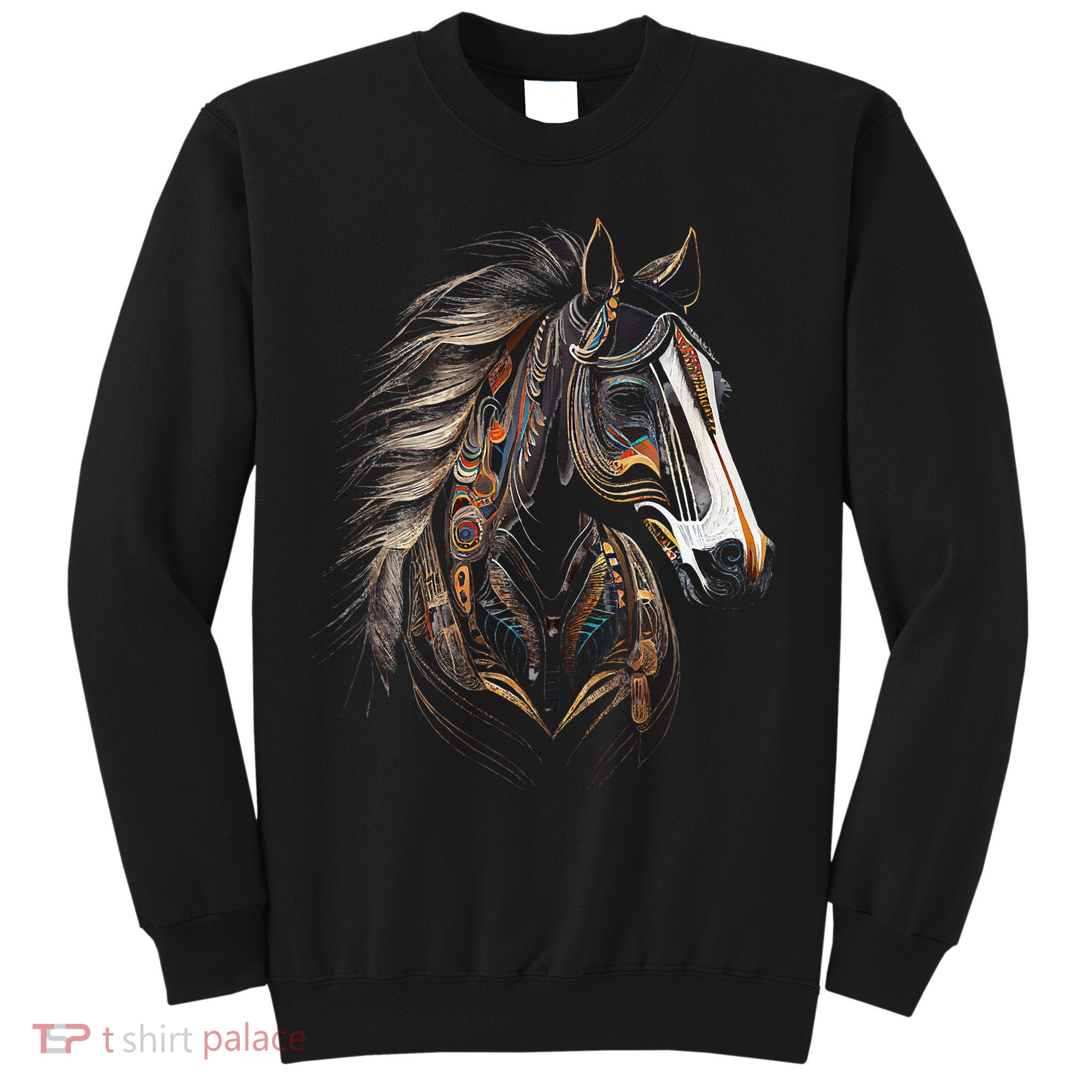 Horse Tribal Abstract Art Native American Graphic Sweatshirt