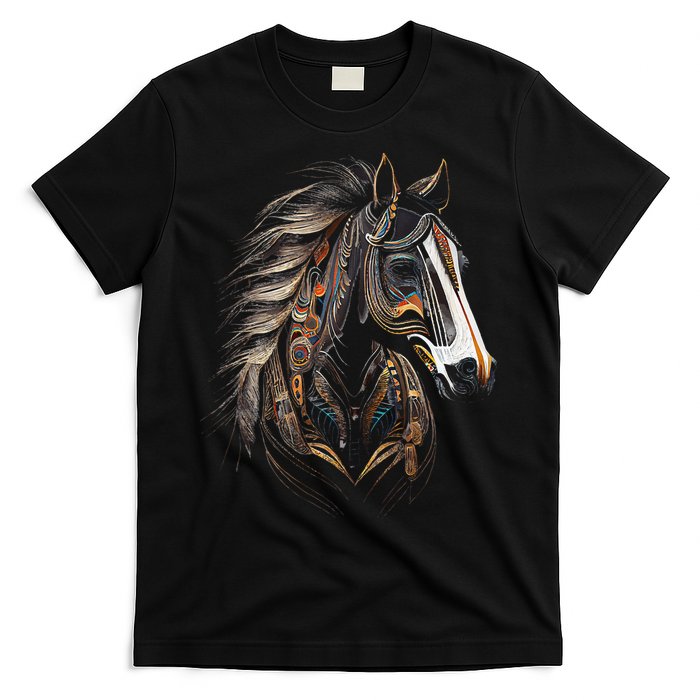 Horse Tribal Abstract Art Native American Graphic T-Shirt