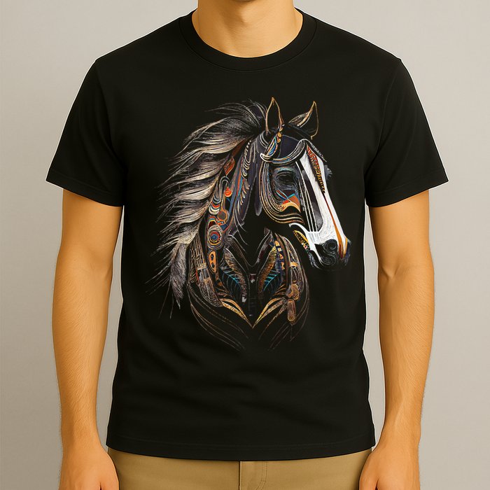Horse Tribal Abstract Art Native American Graphic T-Shirt
