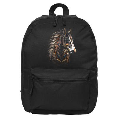 Horse Tribal Abstract Art Native American Graphic 16 in Basic Backpack