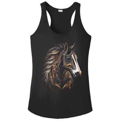 Horse Tribal Abstract Art Native American Graphic Ladies PosiCharge Competitor Racerback Tank